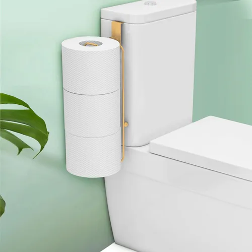 Miniatura 33 de Conworld Soporte de pared para almacenamiento de papel higiénico, dispensador portarrollos de papel higiénico sobre el tanque de reserva