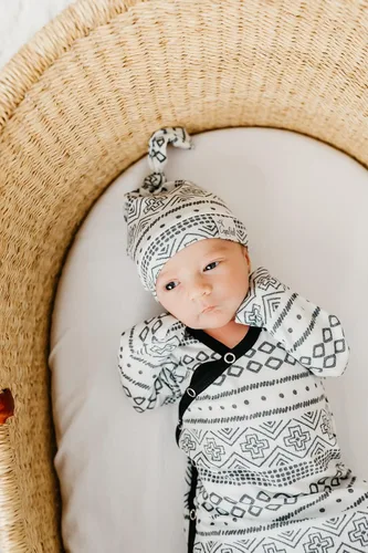 Miniatura 7 de Gorro de bebé con nudo superior elástico "Westyn" por Copper Pearl