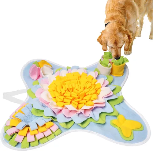 Miniatura 7 de Tapete de olfateo para perros, juguetes de rompecabezas, tapete interactivo para alimentación de mascotas, alimentación de gatos con mango