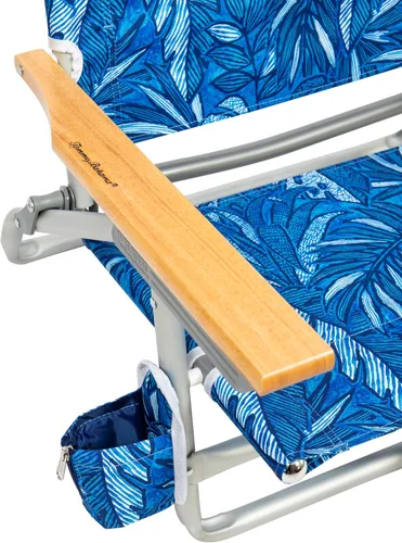 Miniatura 5 de Tommy Bahama - Silla de playa plegable con 5 posiciones, diseño clásico y plano con mochila, enfriador y portavasos, silla de playa portátil