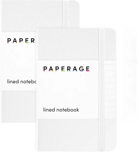 Miniatura 25 de Juego de 2 cuadernos blocs de notas de bolsillo pequeño, pauta universitaria, 3.7 x 5.6 pulgadas, minidiario de tapa dura, papel grueso de 3.5 Negro