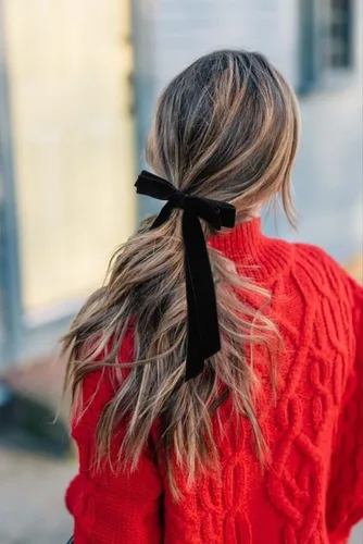 Miniatura 7 de Llazos de terciopelo para mujeres y niñas, lazos de cinta de terciopelo para vacaciones para el cabello, regalos festivos, negro, crema, blanco