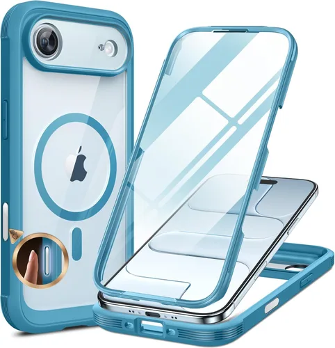 Miniatura 180 de Miracase Funda para iPhone 13 de 6.1 pulgadas, [sin burbujas] funda de teléfono de cuerpo completo con pantalla de vidrio completa integrada, sin
