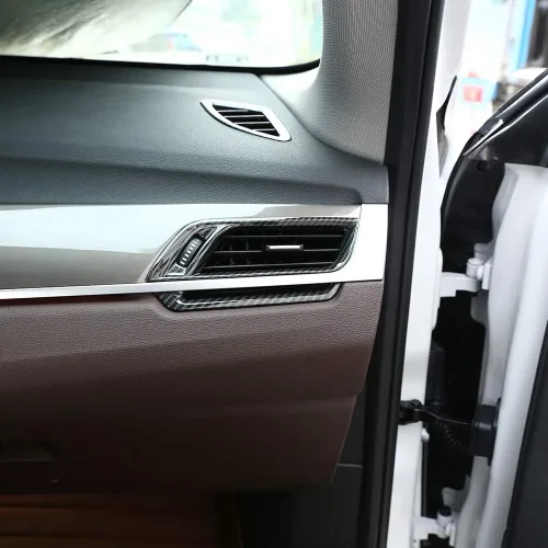Miniatura 4 de YIWANG Cubierta de ventilación de aire acondicionado lateral cromada ABS estilo fibra de carbono 4 piezas para BMW X1 F48 2016-2019, para BMW X2 F47