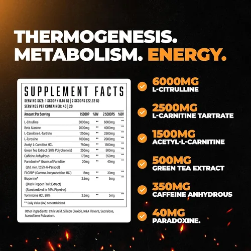 Miniatura 2 de Wrecked Inferno - Pre-entrenamiento termogénico para hombres y mujeres, aumenta la energía, aumenta la termogénesis y el metabolismo, mejora