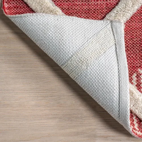 Miniatura 5 de nuLOOM Anastasia - Alfombra decorativa a cuadros altos y bajos, 2 x 3, color rojo