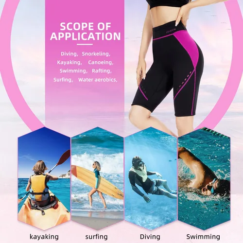 Miniatura 5 de GoldFin - Traje de neopreno corto para mujer de 2 mm, traje corto de neopreno para deportes acuáticos, surf, buceo, natación, kayak