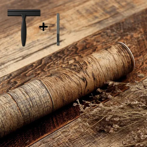 TANONE Papel de Contacto de Madera para Cocina Despegar y Pegar Papel Tapiz, Papel Tapiz Autoadhesivo Removible para Encimeras Impermeable, Papel de
