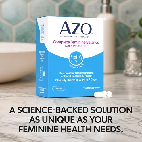 Miniatura 6 de AZO Probióticos vaginales diarios de equilibrio femenino completo para mujeres, clínicamente probados para ayudar a proteger la salud vaginal, ayuda