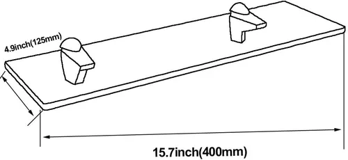 Miniatura 2 de XVL Estante de cristal de baño de 15,5 pulgadas, níquel cepillado GS3004A-L