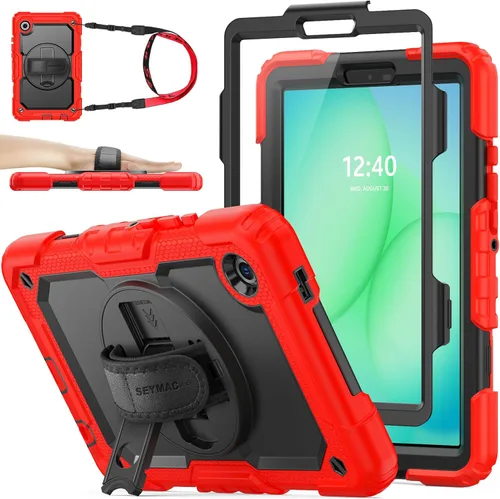 Miniatura 29 de SEYMAC stock Funda para Samsung Galaxy Tab A8 de 10.5 pulgadas, funda de protección contra caídas de cuerpo completo con protector de pantalla