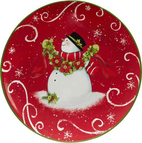 Miniatura 5 de Certified International Holiday Magic Snowman - Juego de 4 platos de postre/ensalada de 9 pulgadas