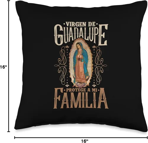 Miniatura 4 de Our Lady of Guadalupe. Emperatriz de América Virgen de Guadalupe Protege a mi Familia, 16 x 16 pulgadas, multicolor