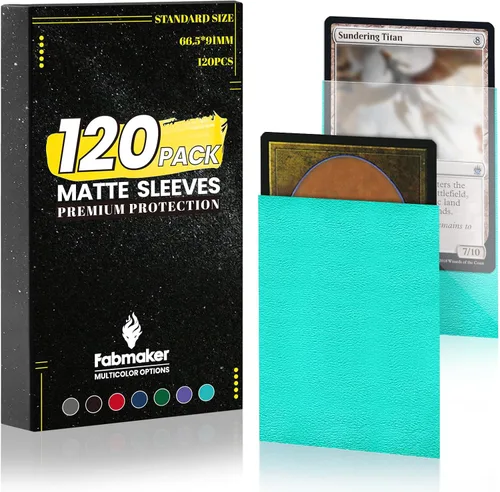 Miniatura 7 de Fabmaker - Juego de 200 fundas negras para tarjetas, fundas estándar resistentes MTG mate, acabado trasero mate, barajado perfecto, protege todas