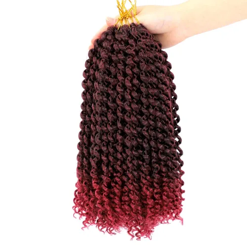 Miniatura 67 de Dansama - 7 paquetes de extensiones de cabello trenzado ondulado Passion Twist, extensiones de cabello de trenzas con ganchillo estilo mariposa, #1B