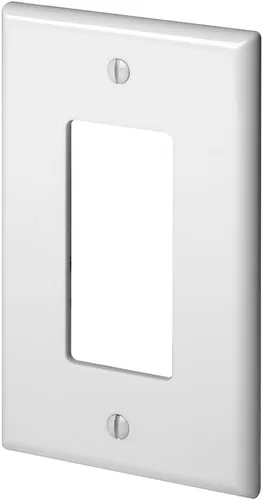 Miniatura 10 de Leviton 1-Gang 1-Decora Midway - Placa de pared de nailon (10 unidades, PJ26-WM, color blanco)