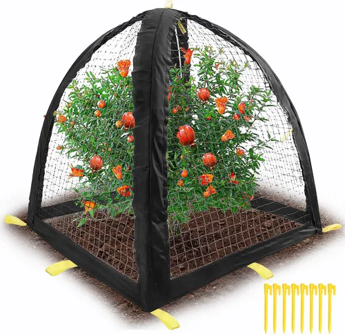 Funda protectora de plagas grande de 35 x 35 x 39 pulgadas con estacas para plantas de jardín, tienda de campaña para proteger plantas, verduras,