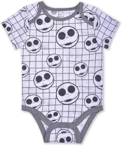 Miniatura 6 de Disney Nightmare Before Christmas Jack Skellington - Paquete de 3 mamelucos para bebé color gris