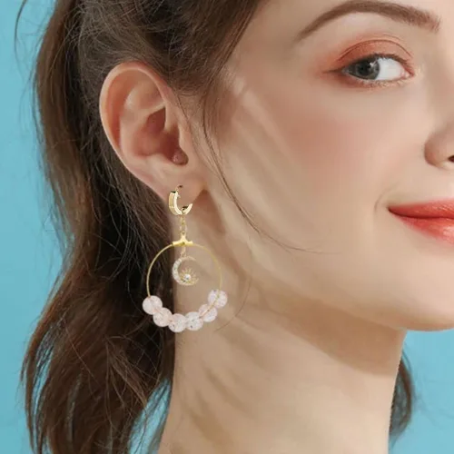 Miniatura 6 de DICOSMETIC 24 aretes Huggie con bucle, 2 colores, redondos, ganchos, aretes de acero inoxidable, para hacer joyas, agujero: 0.055 in, pin: 0.039 in