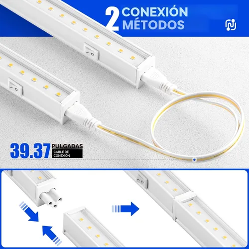 Miniatura 7 de Barrina Luces de cultivo T5 para plantas de interior, espectro completo de 5000 K, lámpara LED de cultivo de 1 pie, tira de luz para plantas