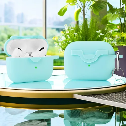 Miniatura 5 de Funda de silicona compatible con Apple Airpods Pro 2 y Pro, divertida funda antipérdida [compatible con carga inalámbrica] (verde menta)