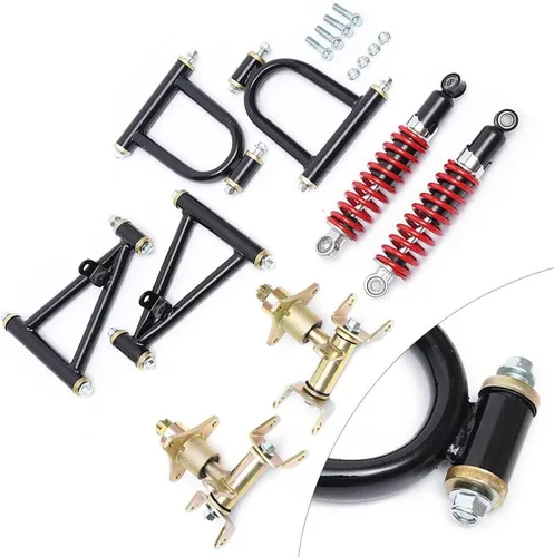 Miniatura 2 de Kit de brazo oscilante de suspensión delantera, brazo basculante superior/inferior para bricolaje, Go Kart, ATV, Quad Bike Buggy (8.661 in)