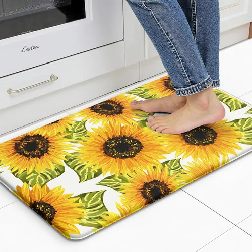 Miniatura 8 de Lemon Tapetes de Cocina para Piso - Tapetes Antifatiga para Piso de Cocina, Acolchados Antideslizantes Lavables de Espuma Viscoelástica