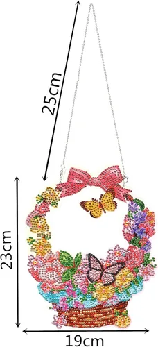 Miniatura 3 de YEESAM ART Kit de decoración de Navidad con diamantes de imitación 5D, cesta de flores de mariposa de 7.5 x 9.1 in, arte de diamantes de imitación