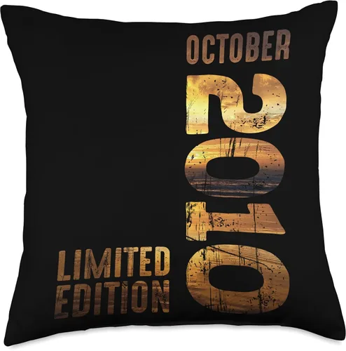Miniatura 4 de Month October 2010 Retro Sunset 2010 Vintage 2010 Since 2010 Throw Pillow