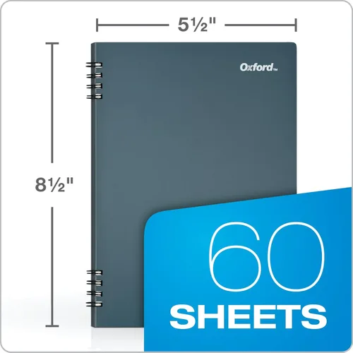 Miniatura 6 de Oxford Cuaderno de papel de piedra, cuaderno escolar, bloc suave para tomar notas, diario para escribir, 5-1/2 x 8-1/2 pulgadas, cubierta azul, 60
