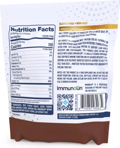 Miniatura 2 de NuEthix Formulations ISO perfecto con soporte digestivo (chocolate, 14 porciones)