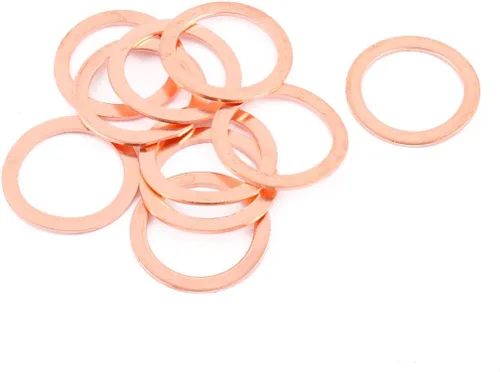 Miniatura 6 de uxcell 10pcs 0.236 in x 0.394 in x 0.039 in anillo plano de cobre aplastamiento arandela sellado junta sujetador