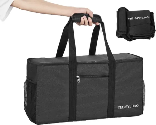 Miniatura 3 de YELAIYEHAO Bolsa de mano grande con tapa, plegable plegable