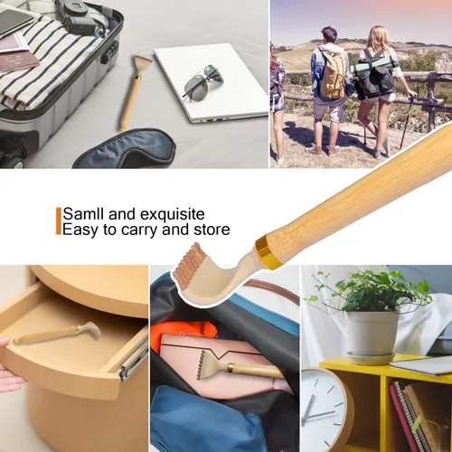 Miniatura 7 de Rascador de espalda telescópico, rascador de espalda de bambú extensible portátil para hombres y mujeres con hermoso embalaje de regalo, rascador