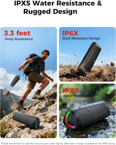 Miniatura 4 de Altavoz Bluetooth, sonido HD de 20 W, inalámbrico portátil, IPX5 impermeable, hasta 24 horas de reproducción, emparejamiento TWS, para hogar