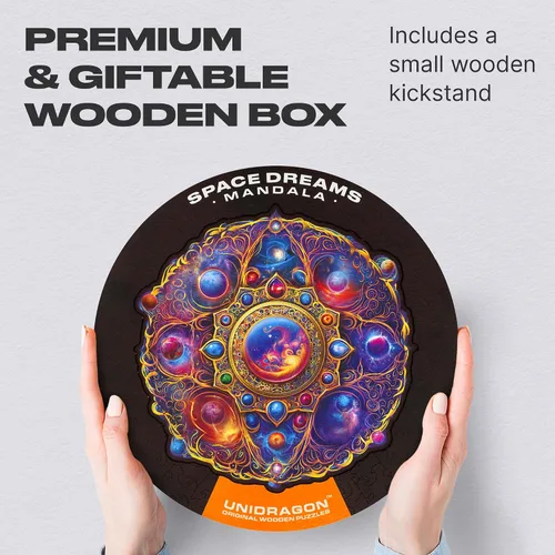 Miniatura 4 de UNIDRAGON Mandala Space Dreams - Rompecabezas de madera para adultos, 350 piezas con formas únicas, tamaño King, 13 x 13 pulgadas (13.0 x 13.0 in)