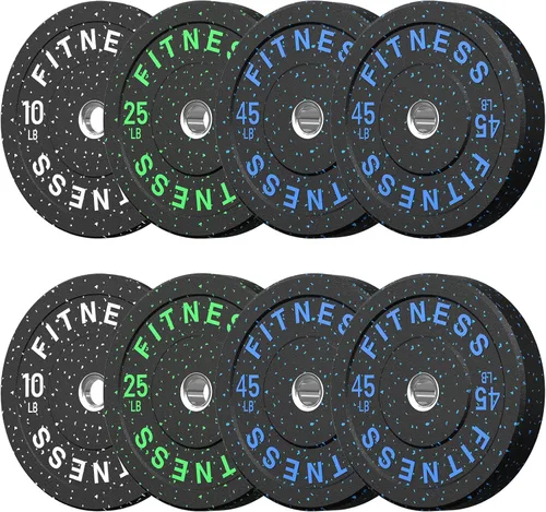 Miniatura 13 de HANDBODE Placas de Parachoques de 2 Pulgadas de Alto Rebote, Juego de Placas de Peso Olímpico 45/100/160/190/260/300lb, Juego de Placas