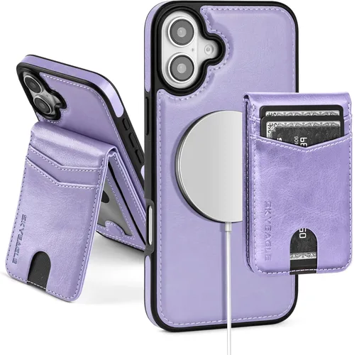 Miniatura 89 de SkyEagle Magsafe - Funda magnética 2 en 1 desmontable para iPhone 11 Pro Max con tarjetero, para mujeres y hombres, piel sintética con bloqueo RFID