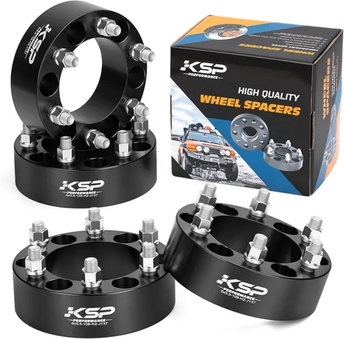 Miniatura 13 de Espaciadores de rueda KSP 6X5.5 para Silverado Sierra, 1.5" (38 mm) Espaciadores forjados reales con 78.1 mm de perforación de buje M14x1.5 Tacos