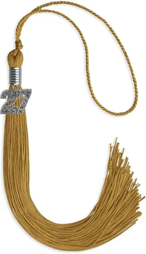 Miniatura 40 de Endea Graduation Borla de un solo color con dije de plata brillante (oro antiguo, 2022)