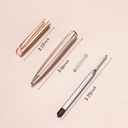 Miniatura 6 de Bolígrafo con caja de regalo, bonito bolígrafo retráctil para hombres y mujeres, suministros escolares de oficina y negocios, recargable, tinta