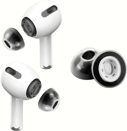 KASOTT Almohadillas de espuma viscoelástica para AirPods Pro de 1ª y 2ª generación, goma de silicona líquida mejorada, aislamiento de ruido Negro