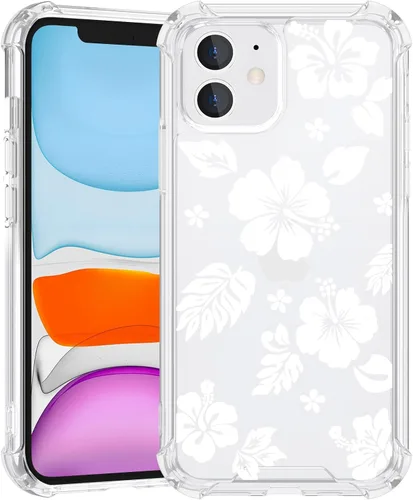 Miniatura 126 de Funda para iPhone 8 Plus y iPhone 7 Plus, linda funda Kawaii azul hibisco hawaiano floral estética floral para niñas preppy mujeres