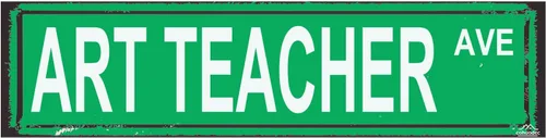 Art Teacher Sign - Rustic Metal Street Style Decor, 16x4 Inch Vintage Classroom Wall Art, Creative Educator Gift