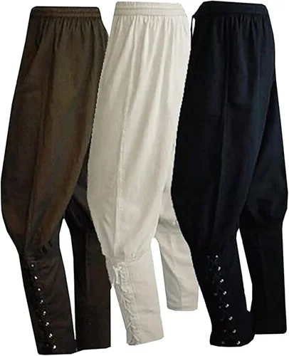 Pantalones al tobillo para hombre tipo medieval vikingos traje de navegante o pirata pantalones renacentistas góticos