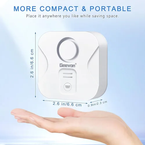 Miniatura 2 de Geevon Paquete de 2 Detectores de Fugas de Agua para el Hogar, Alarma de Sensor de Agua de 100dB, Dispositivos de Detección de Fugas e Inundaciones