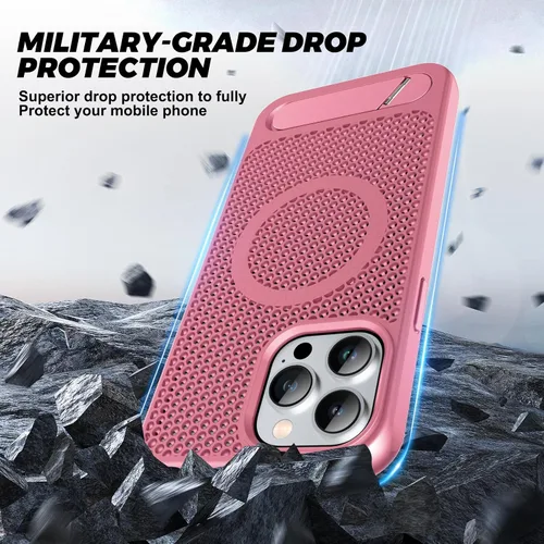 Miniatura 5 de Funda magnética de disipación de calor para iPhone 13 Pro Max, para MagSafe, protección contra caídas Coolingf, funda con función atril ajustable
