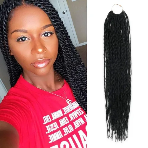 AU-THEN-TIC Cabello senegalés con trenzas de ganchillo de 22 pulgadas, 6 paquetes de 40 mechones por paquete, extensiones de cabello de ganchillo