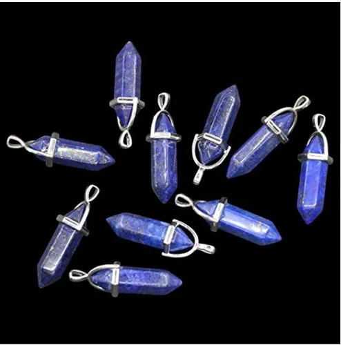 Miniatura 5 de 1 collar con colgante de bala de piedra preciosa natural, piedra de cristal curativo, cuarzo, reiki, chakra, energía de roca de 18 pulgadas, joyería