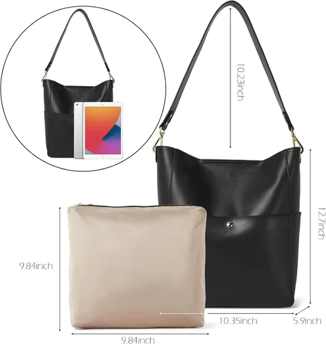Miniatura 4 de BOSTANTEN - Bolsos de cuero al hombro tipo balde para mujer